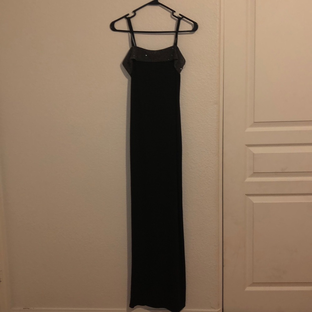 VINTAGE Black dress With Sparkle Trim